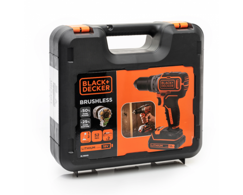 Аккумуляторная бесщеточная дрель-шуруповерт BLACK+DECKER BL186KB