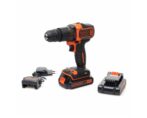 Аккумуляторная ударная дрель-шуруповерт BLACK+DECKER BDCHD18KB