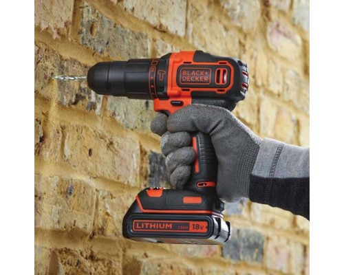 Аккумуляторная ударная дрель-шуруповерт BLACK+DECKER BDCHD18KB