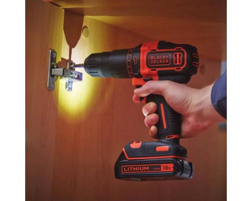 Аккумуляторная ударная дрель-шуруповерт BLACK+DECKER BDCHD18KB
