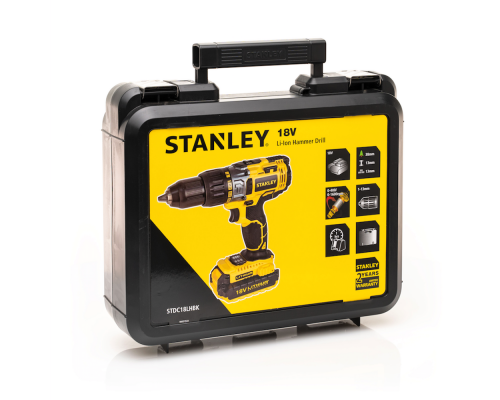 Аккумуляторная ударная дрель-шуруповерт STANLEY STDC18LHBK