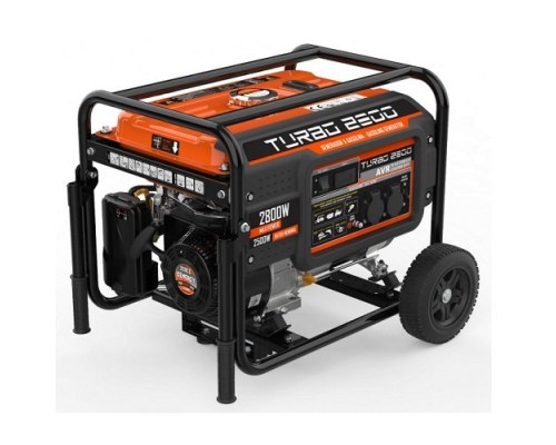 Генератор бензиновый GENERGY TURBO 2800, 2,8кВт, 1ф, колеса