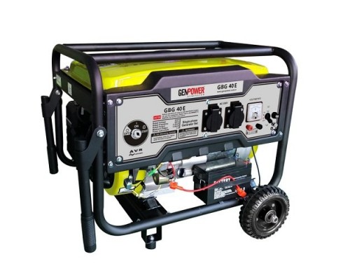Генератор бензиновий GENPOWER GBG 40Е, 3,2 кВт, 1ф, колеса, електростартер