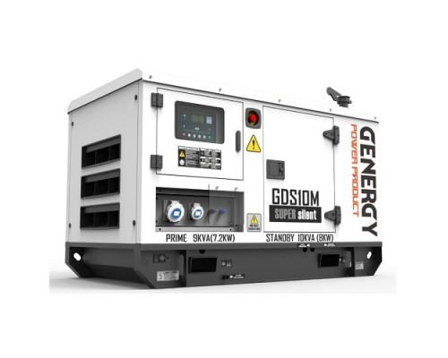 Генератор дизельный GENERGY GDS10M, 8кВт, 1ф, в кожухе с электростартером