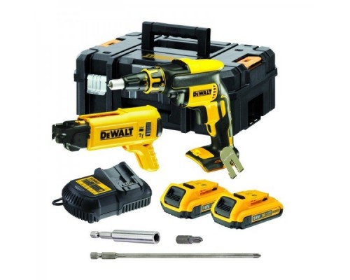 Стрічковий шурупокрут для гіпсокартонних плит DeWalt DCF620D2K, 18V XR Li-Ion