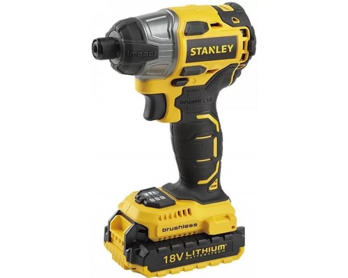 Шуруповерт импульсный аккумуляторный бесщеточный STANLEY SBI201D2K, 18 В Li-Ion