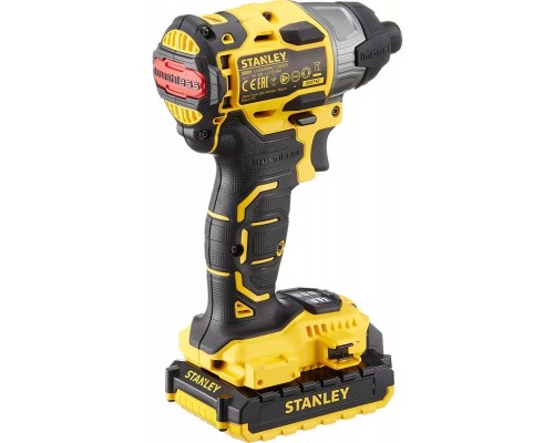 Шуруповерт импульсный аккумуляторный бесщеточный STANLEY SBI201D2K, 18 В Li-Ion