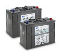 Комплект АКБ Gel 2x 12V/105Ah, 24 V, 105 Ah