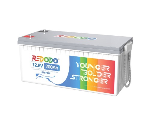 Аккумулятор Redodo 12V 200Ah LiFePO4 | 2.56 кВтч и 1.28 кВт