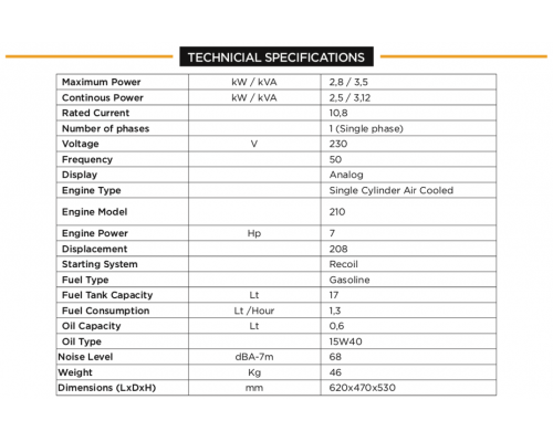 Генератор бензиновий FULL FGL3500L