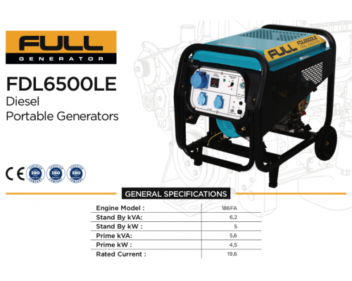 Генератор дизельний FULL FDL6500LE