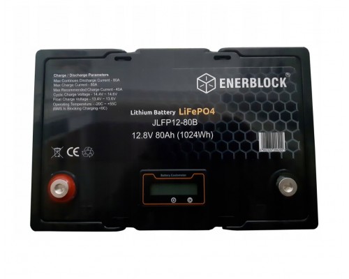 Аккумулятор ENERBLOCK JLFP 12 В, 80 Ач LITHIUM LiFePO4